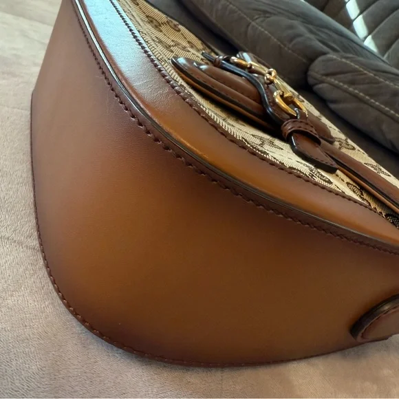 Gucci Brown and Tan Lady Web Crossbody Bag with Gucci Red and Green Strap - Picture 9 of 15